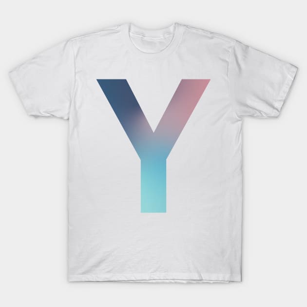 Gradient Letter Y Initial Alphabet T-Shirt by murialbezanson